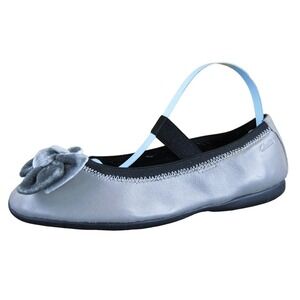 Clarks Mary Jane‎ Bow Girl Y 13 Medium Flat Brown Leather Slip On